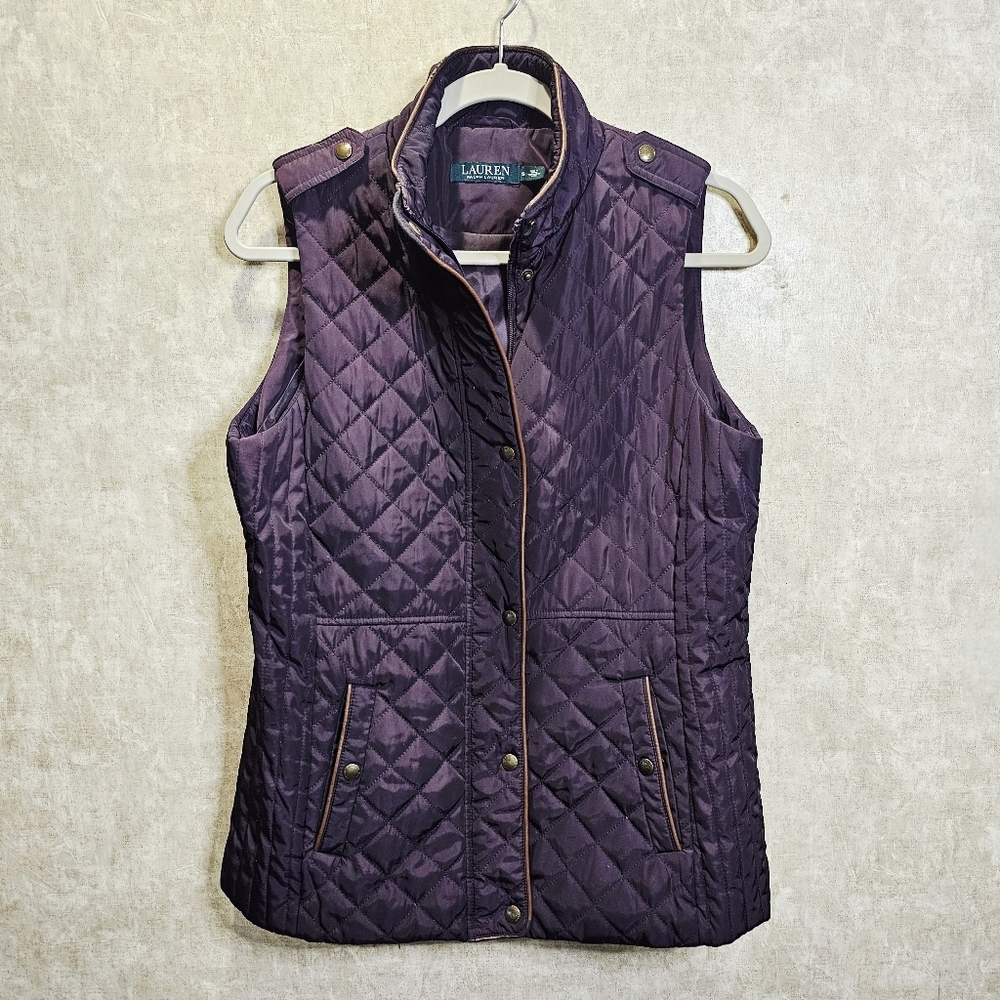 Ralph Lauren Quilted Puffer Vest Plum